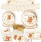 142 Pcs Bear Baby Shower Party Supplies – Tableware Set for 20 Guests (Brown, Gold, Silver)